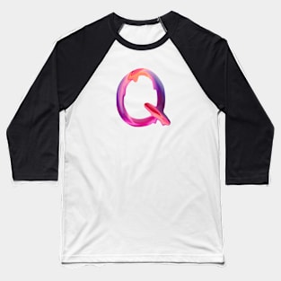 Letter Q In Vibrant Watercolor Baseball T-Shirt